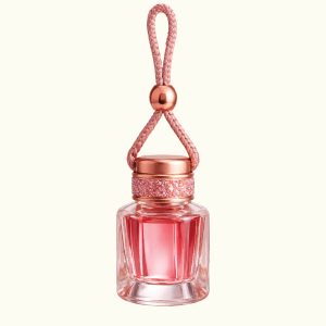 HolySniff English Rose hanging car air freshener glass bottle with wooden diffuser lid 10ml