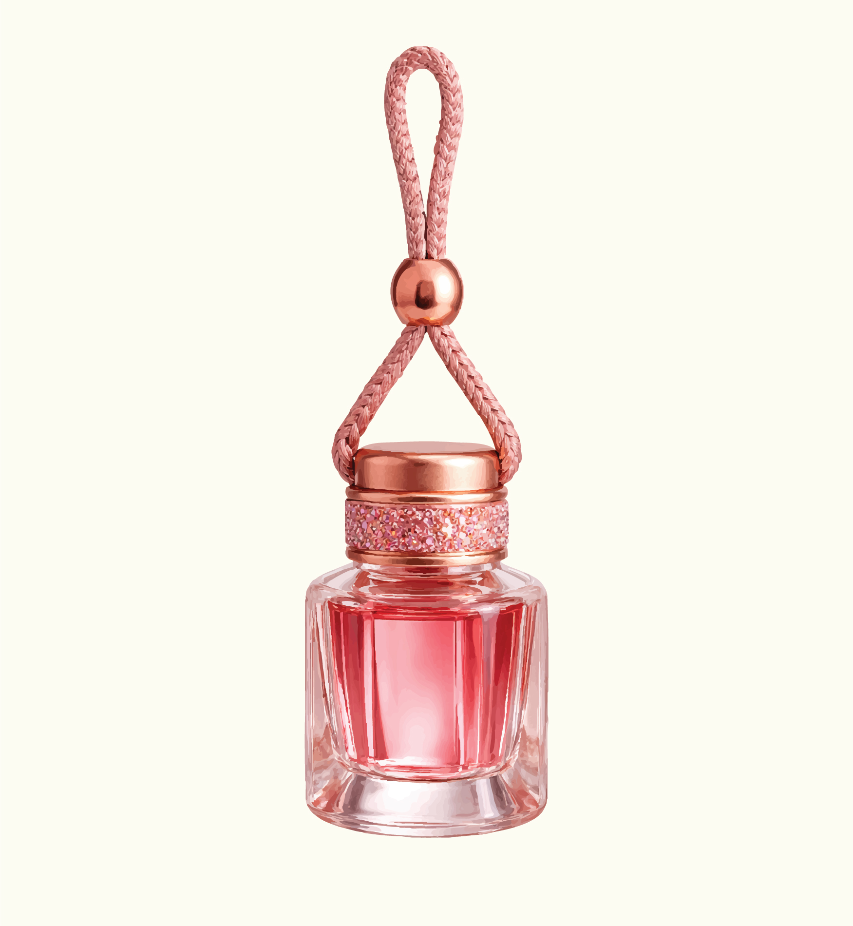 HolySniff English Rose hanging car air freshener glass bottle with wooden diffuser lid 10ml